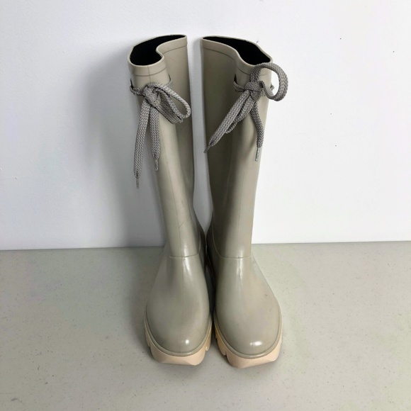 Marc Jacobs Rain Boots 674136 Gray Lace-Up - Picture 3 of 8